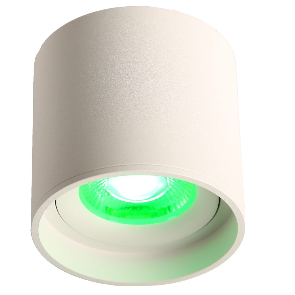 Emilum LED Aufbauspot weiß, RGBW grün