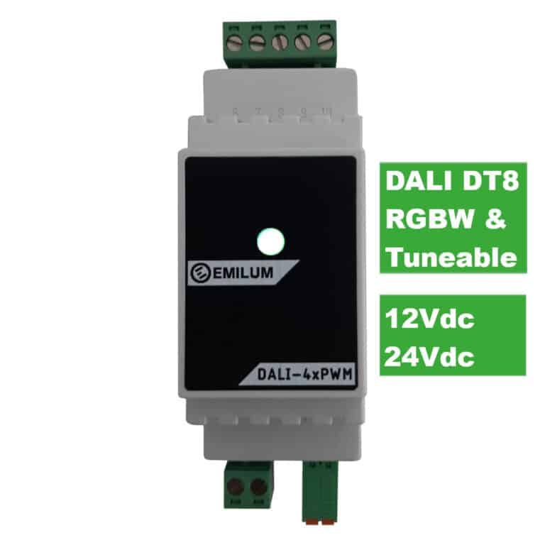 24V, DT-8, 4-Kanal DALI Dimmer für Hutschiene von der Firma Emilum